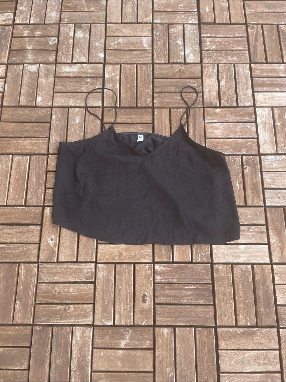 bp Black Spaghetti Strap Crop Camisole